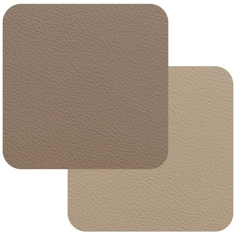 FREEFORM Fleximats Untersetzer 4er Set, 10x10 cm, Taupe/Beige, Elegante Schutzuntersetzer aus Kunstleder für Tische, Dekorative Tischuntersetzer für Gläser & Tassen, Pflegeleicht & Modernes Design