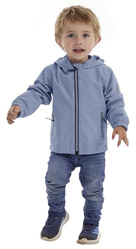 first instinct by killtec Unisex Baby Fios 10 Mns Jckt Funktionsjacke Regenjacke Mit Kapuze, Hell Denim, 122-128 EU