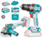 TOTAL, Trapano a percussione e smerigliatrice brushless 20 V, 66 Nm, modello TCKLI20273E, include 2 batterie, caricabatterie e accessori
