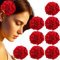 Voarge Set de 8 Clips de Pelo de Flor para niña, Pinzas Hawaianas de Flores para el Pelo con Diseño para Mujeres (Rojo)