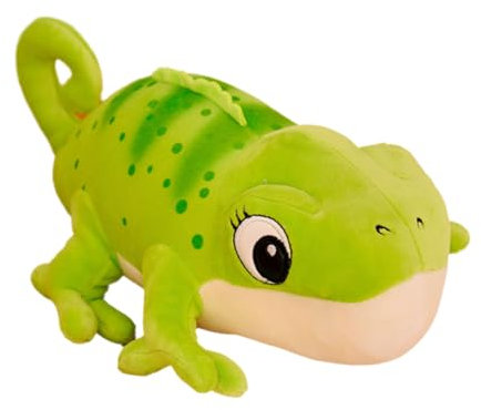 AQCQDQ Simulation Chamäleon Plüschtier, PlüSch ChamäLeon Auf Der Schulter, Grün Chamäleon Kuscheltier Eidechsenpuppe Stofftier Schulter Wohndeko Geschenk für Jungen Und MäDchen Fans (30cm,Grün)