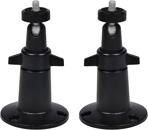 AXOBOG 2PCS Universal Camera Mount for Stick Up Cam, Pro, Indoor Cam, Wyze Cam, Eufy Cam, Arlo Cameras - Compatible with All Cameras Featuring Standard 1/4 Thread Holes, Black