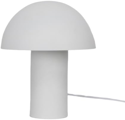 Liadomo Tischleuchte Alma, Pilz, Tischlampe mit Kabel, Skandinavisch, Metall, Modern, E27, Nachtischlampe, Deko Wohnzimmer, Schlafzimmer (Weiß)