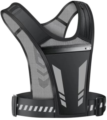 1x ​Laufweste Für Damen Und Herren, ​Atmungsaktive Running Vest, ​Reflektierende Laufjacke Für Joggen Und Trailrunning, ​Leichtgewichtige Weste Mit Handytasche​ (Schwarz, Universalgröße)​