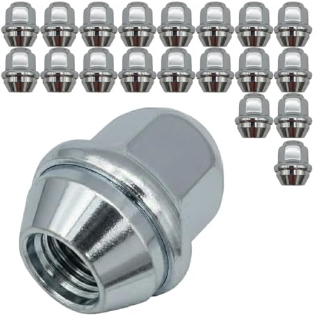 20x Radmuttern M12x1,5 60° Kegelbund geschlossen – SW 19mm – Höhe 31mm – verchromt mit Edelstahlkappe – Radmuttern Satz für Alufelgen – konisch