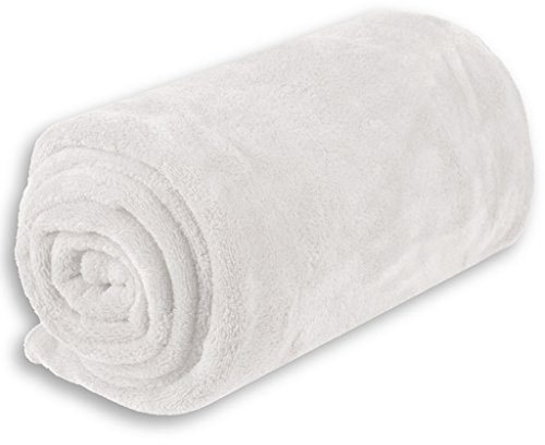 Bestlivings Babydecke Schmusedecke Kuscheldecke Krabbeldecke Wickeldecke Mikrofaser viele Farben und Größen (ca. 80x120 cm/weiß - Creme)