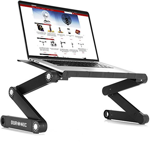 Duronic (Renewed DML121 Ergonomic Folding Laptop Table Stand| Book | Tablet | Notebook | Table | Desk | Breakfast Bed Tray Holder