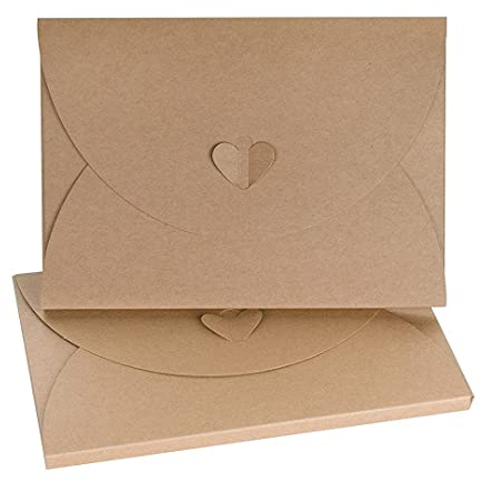 C5 Mappe mit 10 mm Füllhöhe und Schmetterlingsverschluss, Vintage Hülle für Fotos, Karten, Einladungen, Kraftkarton, Kraftpapier - 25er Pack