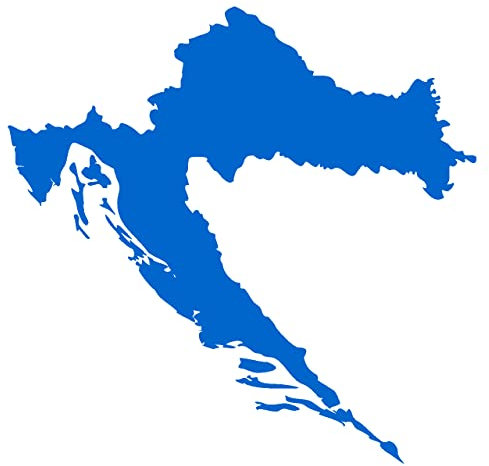 Skyline4u Kroatien Aufkleber 10 x 9,7cm azurblau