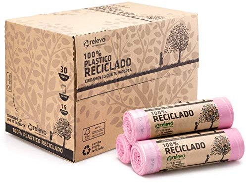 Relevo sacs poubelle avec poignées, parfumés, très résistant 30 L, 360 pièces
