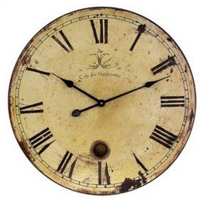 YOAI Wanduhr küchenuhr Vintage Shabby CHIC Antik Nostalgie Rustikale Quarzuhr aus MDF mit lautlosem Uhrwerk,12 Zoll/30CM Ø (Wood)