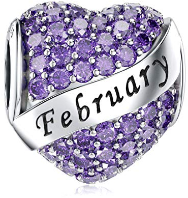 Geburtsstein Charms Februar Sterling Silber für Damen Pandora Charm “MEHRWEG”