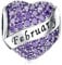 Geburtsstein Charms Februar Sterling Silber für Damen Pandora Charm “MEHRWEG”
