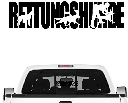 siviwonder Rettungshunde Hundesport Auto Aufkleber Hund Folie Mantrailing Suchhunde Farbe Schwarz, Größe 80cm
