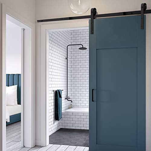 CO-Z 8FT/244CM Kit per Porta Scorrevole Binario Hardware per Sistema Ante Scorrevoli Set Guide di Scorrimento per Porta in Legno Kit di Ferramenta per la Porta (8FT 244cm)