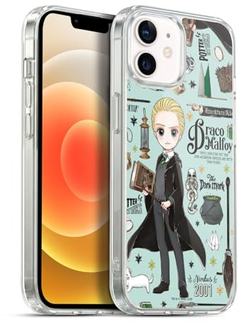 Head Case Designs Officially Licensed Harry Potter Draco Pattern Deathly Hallows XXXVII Gel Case [Military Grade] Compatible with Apple iPhone 12 / iPhone 12 Pro and Compatible with MagSafe