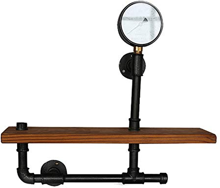 Vinbcorw Regal Industrial Regale Für Die Wand Vintage Industrielle Wandregal Industrial Regal Pipe Display Wandmontage Bücherregal Heavy Duty Punk Style Black Storage,Schwarz