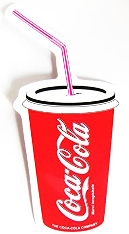 Coca C o l a - Aufkleber - Becher mit Trinkhalm - Motiv 075-76 x 40 mm