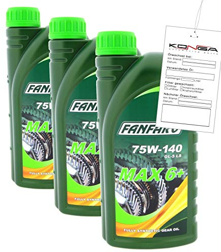 3 Liter FANFARO MAX 6+ 75W-140 GL-5 API GL5 LS Getriebeöl MIL-L-2105 D