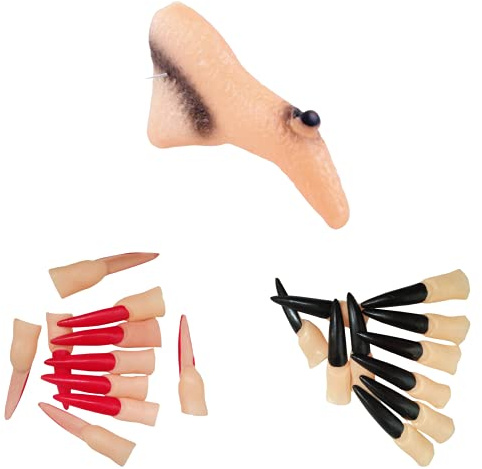 CHENGZI 23 Stück Halloween Fake Hexe Nagel Scary Hexe Nase Halloween Kostüm Requisiten Prothesen Nase Zubehör oder Halloween Cosplay Party