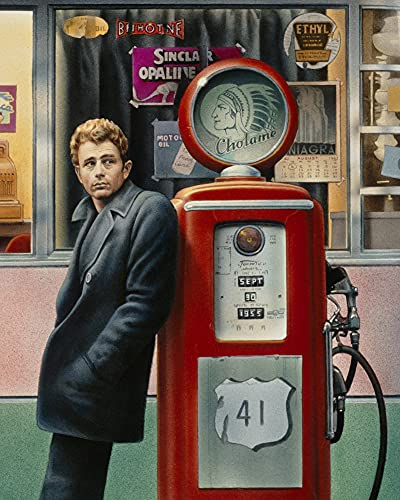 Bild auf gerollter Leinwand, Motiv James Dean Consani Chris, vertikaler Vintage-Kunstdruck, Promien Elvis Marilyn James Dean Memphis TCB B B