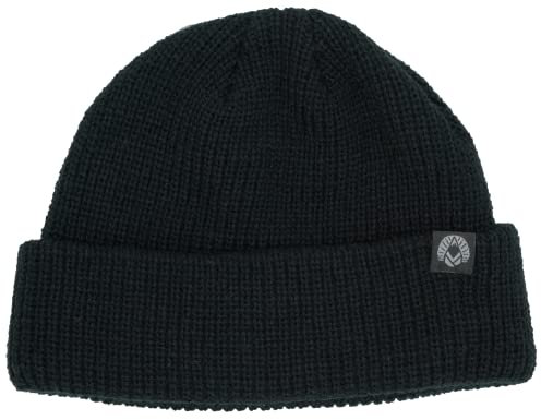 Phieres Seafreight - Beanie Strickmütze für Damen und Herren in Schwarz, Einheitsgröße