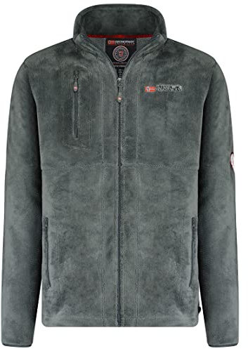 Geographical Norway Upload Men - Pile caldo con zip da uomo - Giacca di felpa invernale morbida e calda da uomo - Morbida fodera a maniche lunghe per il sudore (Grigio_scuro L)