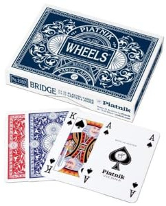 Bridge Wheels (lino) Doppelspiel, Rot und Schwarz, 9.5 cm x 12.5 cm x 2.5 cm