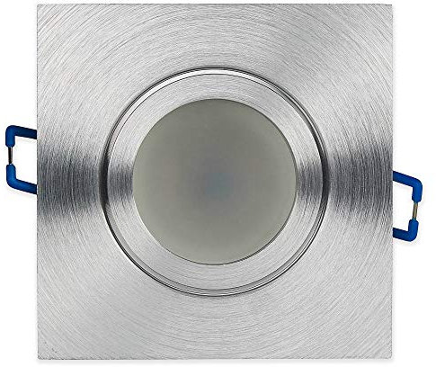 10x LED Einbaustrahler Set IP44 Silber Feinschliff 6,5 Watt warmweiß 230 Volt - Einbau-spot für Bad Dusche außen als Deckenleuchte Decken-Strahler - Einbauleuchte 60mm Bohrloch