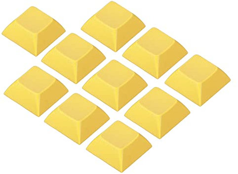 PATIKIL 1U Blank Keycaps, 10 Pack Universal PBT Keyboard Replacement Accessories for MX Mechanical Keyboard, Yellow