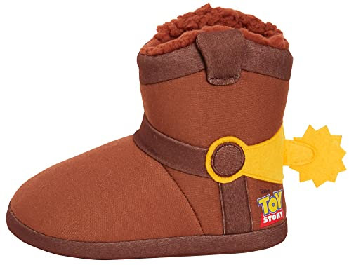 Disney Woody Slipper Boots Toy Story Boys Slippers Cowboy Booties with Spur Warm Fleece House Shoes 12 UK Child