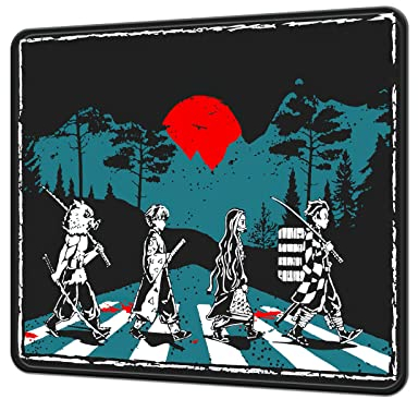 YBHNTZ Anime Mouse Pad,Small Gaming Mousepad,Non-Slip Rubber Base and Stitched Edges Desk Mat for Computer Home Office Work and Study,11.4x9.8x0.12inch (A02)