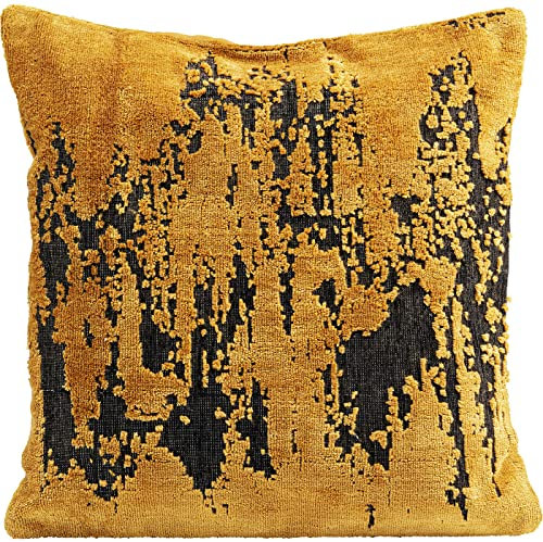 Kare Design Kissen Silja, Gelb, 45x45cm, Zierkissen, Dekokissen, Couchkissen mit Reißverschluss, Bezug 100% Baumwolle