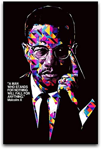 Enartly Wanddeko Poster Malcolm X Zitat Leinwandkunst 30x50cm Kein Rahmen