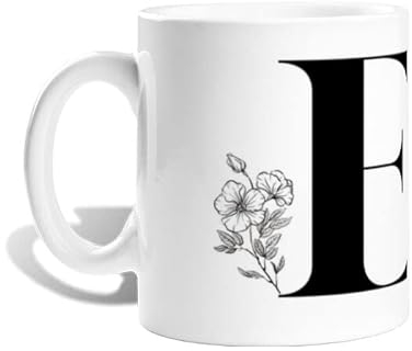 latostadora Taza con Inicial para Regalar - Taza Letra E Abecedario - Tazas de café grandes, bonitas para el desayuno - Regalos originales - 325 mL