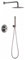 IMEX - Conjunto de ducha termostática empotrado pared, Kit Termostático Ducha Empotrado 2-Vías - Grifería baño SERIE LINE Gris Mate y Champagne - GTD038/GC