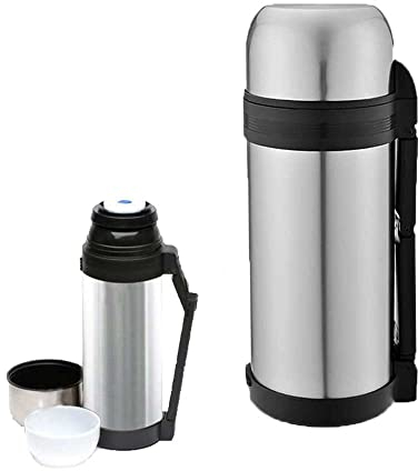 GBS Stainless Steel Vacuum Flask 1.5L, Doubled Walled Flask BPA Free Keeps Cold 24H Hot 24H, Flask with Cup Lid.