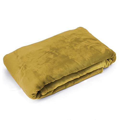 Deitert Wohn- und Kuscheldecke Senfgelb