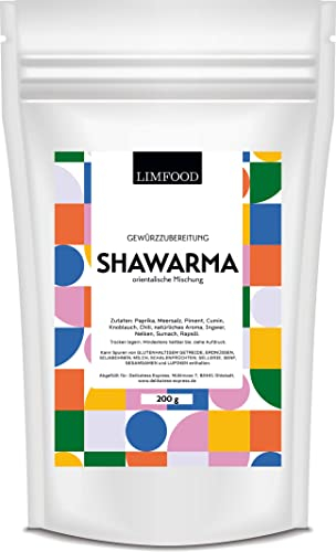 Limfood | 200g Shawarma Gewürz, arabische orientalische Gewürzmischung, Schawarma, Gewürzzubereitung für Schawarma Wrap, für traditionelle Levante Gerichte