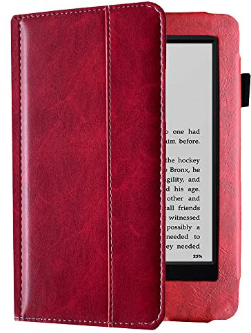 Cover per kindle touch (Modello: D01200) 2011 2012 Rilascio Custodia in Pelle PU Avanzata Classic Protector Con Auto Sleep/Wake+Pen (Rosso)