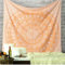 RAJRANG Kleiner Mandala-Wandteppich für Schlafzimmer und Wohnzimmer, Bohemian-Wandbehang, Baumwoll-Wandteppiche, Buff Orange 76 x 102 cm