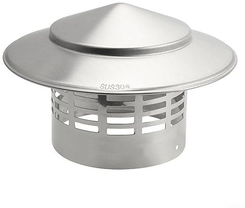 Stainless Steel Chimney Cap, 110mm/160mm Flue Cowl Pipe Rain Cover Vent Cap, For ventilation ducts, chimneys and air extraction hoods (160mm)