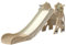 Zkiprm Toboggan Plié Allongé (142cm) Multifonctionnel Toboggan Bebe Avec Marches Antidérapantes, Panier de Basket, Jouets, Tapis Antidérapants Toboggan Exterieur Enfant & Interieur Enfant Pour 1-3 ans