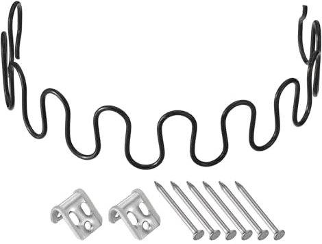 sourcing map 45 cm Sofa-Feder-Ersatz mit Clips, Nägeln, runde Form, Federliege, Teile für Möbel, Couch, Reparatur, Befestigung, Stuhl, schlaffe Sitz, schwarz