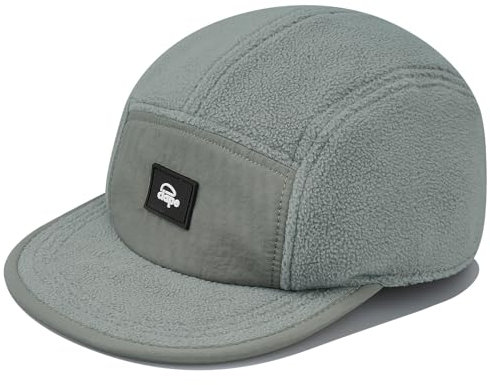 CLAPE Winter Cap Herren Damen Wolle Fleece Basecap Warme 5 Panel Flat Brim Klassisch Jockey Cap Unstructured Dad Hat Gray ADTB1