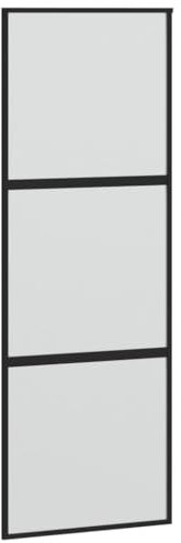 vidaXL Puerta corredera vidrio templado y aluminio negra 76x205 cm