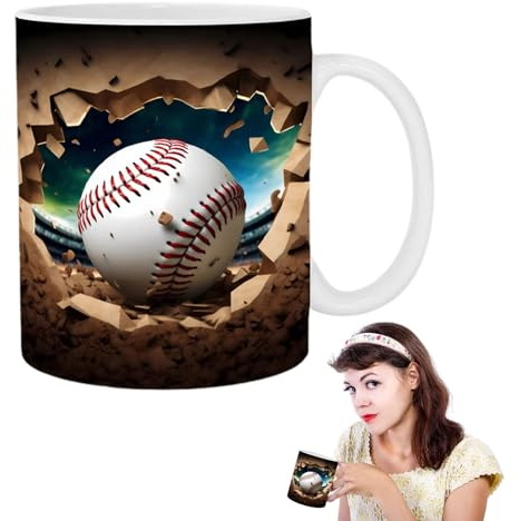 Teksome 3D Hot Chocolate Mugs, 350ml Delicate Ceramic Coffee Mugs with Eye-Catching Pattern, Creative Coffee Mugs for Computer Desk, Cafe, Coffee Table, Dining Table, Bedside