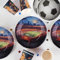 Lumeestar Fussball Party Set für Fussball Geburtstag – Geburtstagsdeko Set für 8 Gäste – Beinhaltet Pappteller, Becher und Fußball Servietten – die perfekte Fussball Geburtstag Deko