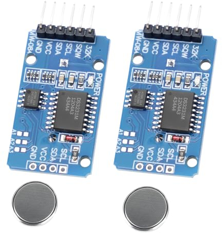 RUIZHI Real Time Clock RTC Modul - 2 Stück I2C-Echtzeituhr Mit Batterie AT24C32 3.3-5.5V - Kompatibel Mit Arduino