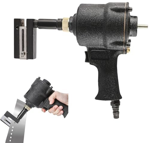 BDJSN Pneumatischer Locher, 3,2–13 mm Luft-Metalllocher, professioneller Stanznagler, verstellbare Ränder, Klemmkopf um 360° drehbar, für Türen und Fenster, Fabrik, Büro und Zuhause